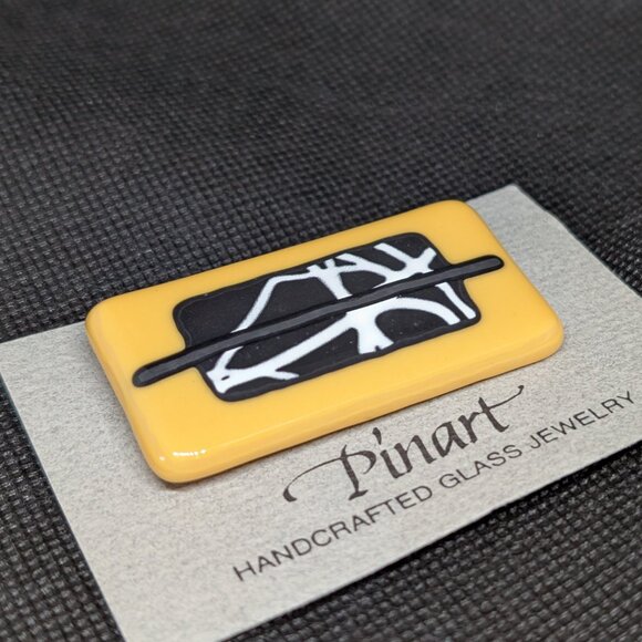 Pair of Vintage  Pinart Handcrafted Art Glass Brooches Pins one NWT 1988 Y2K - Picture 3 of 10